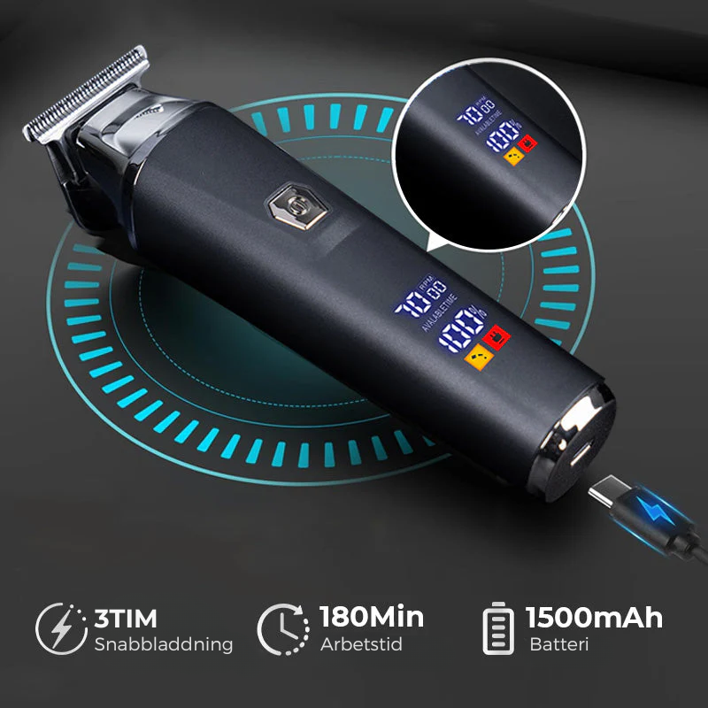 TrimSafe Pro™️ - LCD-skärm Professionell Elektrisk Hårklippare