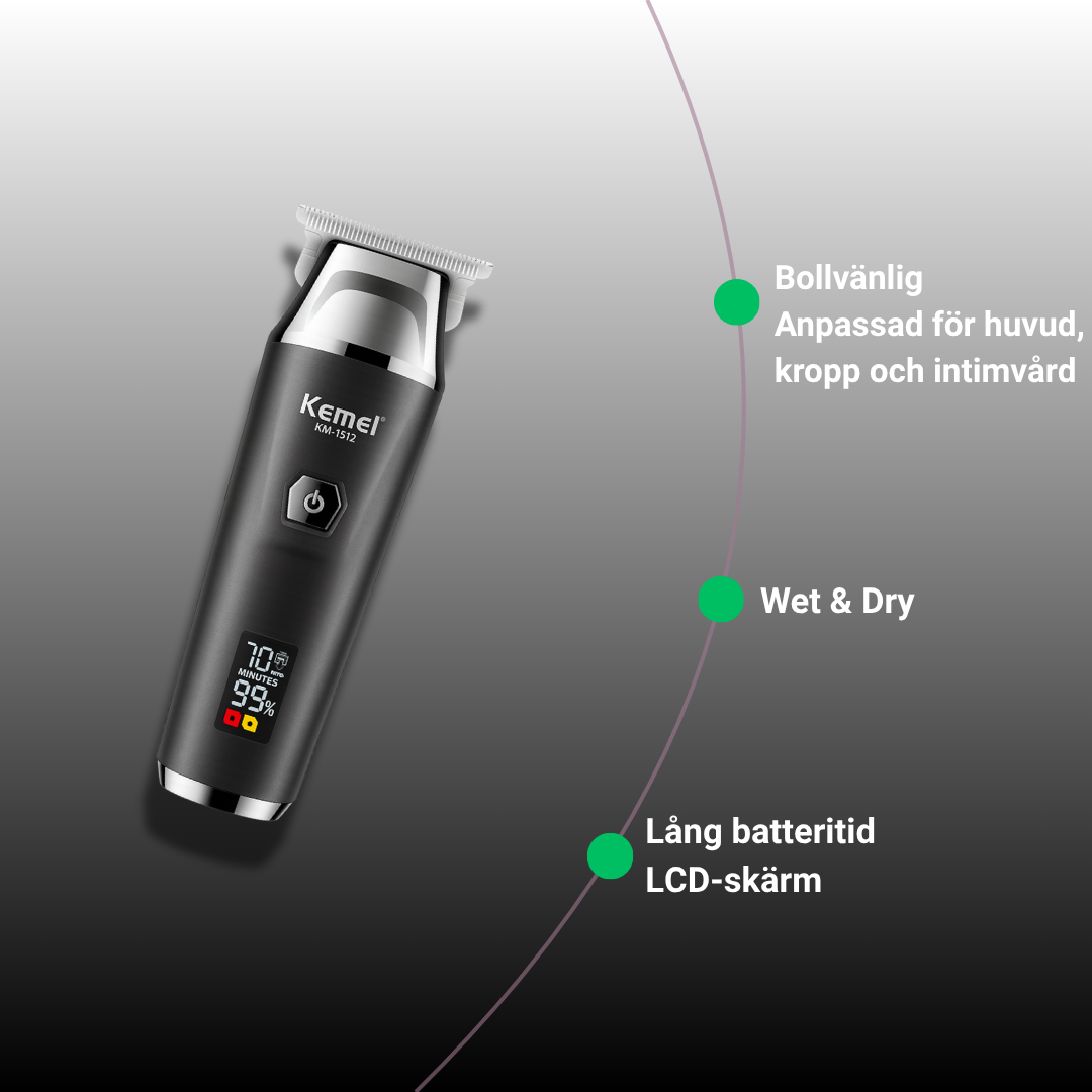 TrimSafe Pro™️ - LCD-skärm ansikts och kroppstrimmer